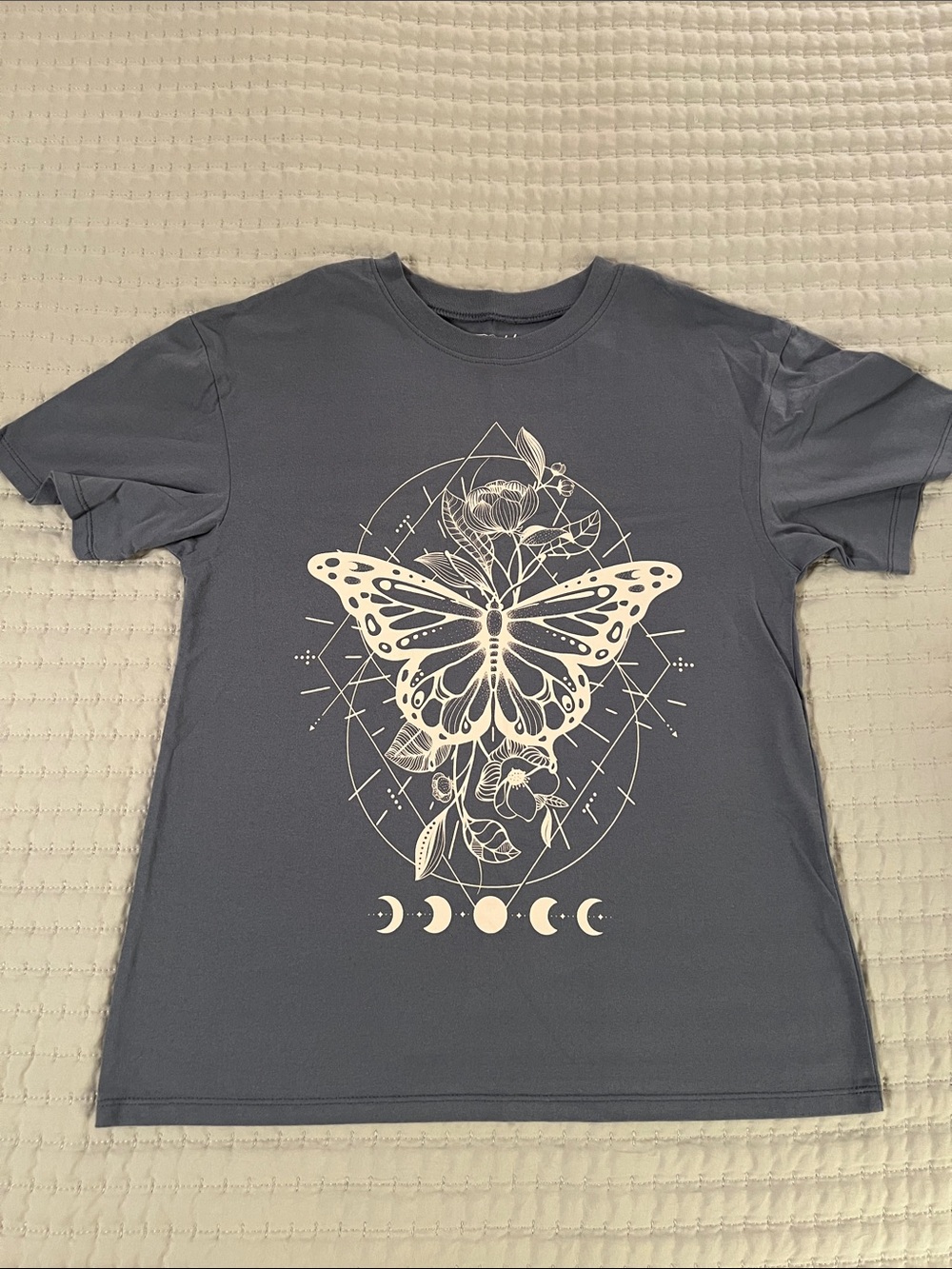 Women’s Graphic Butterfly Tee in Slate Blue